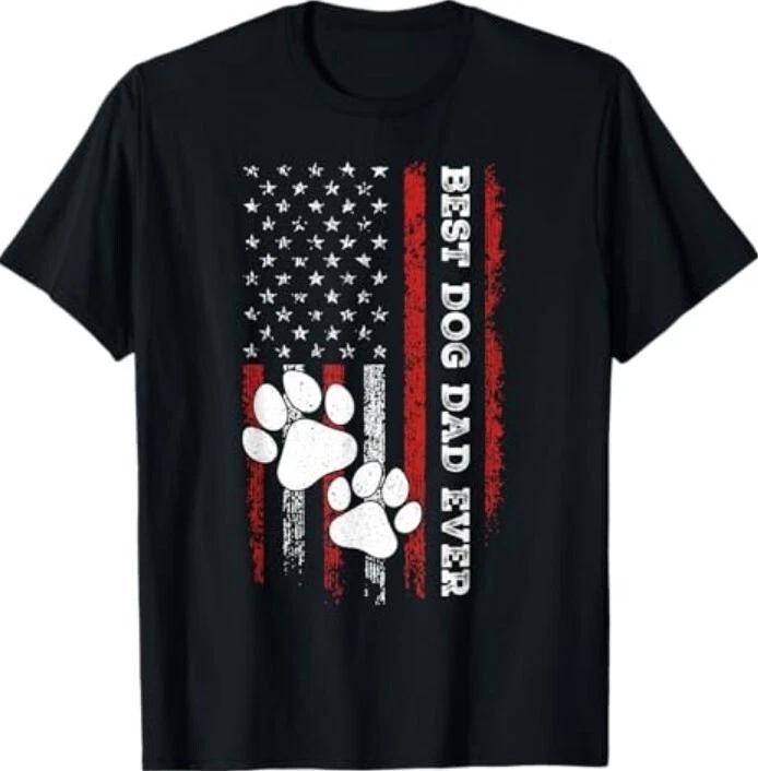 Funny Dad Fathers Day Best Dog Dad Ever Dog Dad Mens T-Shirt S