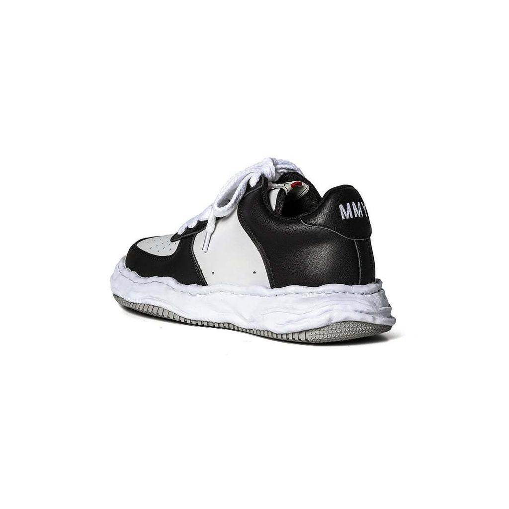 A08FW706-schwarz/weiß Maison MIHARA YASUHIRO WAYNE OG Sohle Leder Niedrig geschnitten(Herren-)