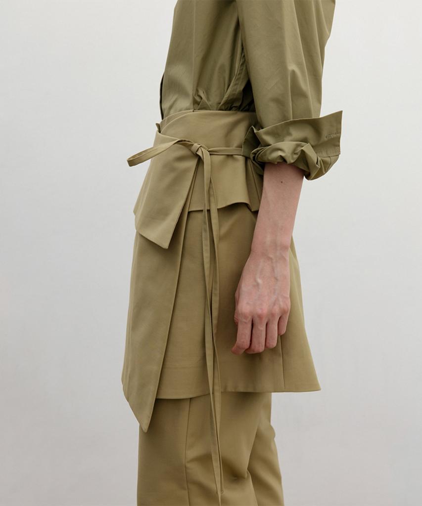 Deolum Wrap Mini Skirt_Khaki