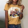2026 New Women's T-shirt  Car Print Hippie Bus Tops Women's Trending Clothes Fashion Short Sleeve Shirt Funny Tee Tops