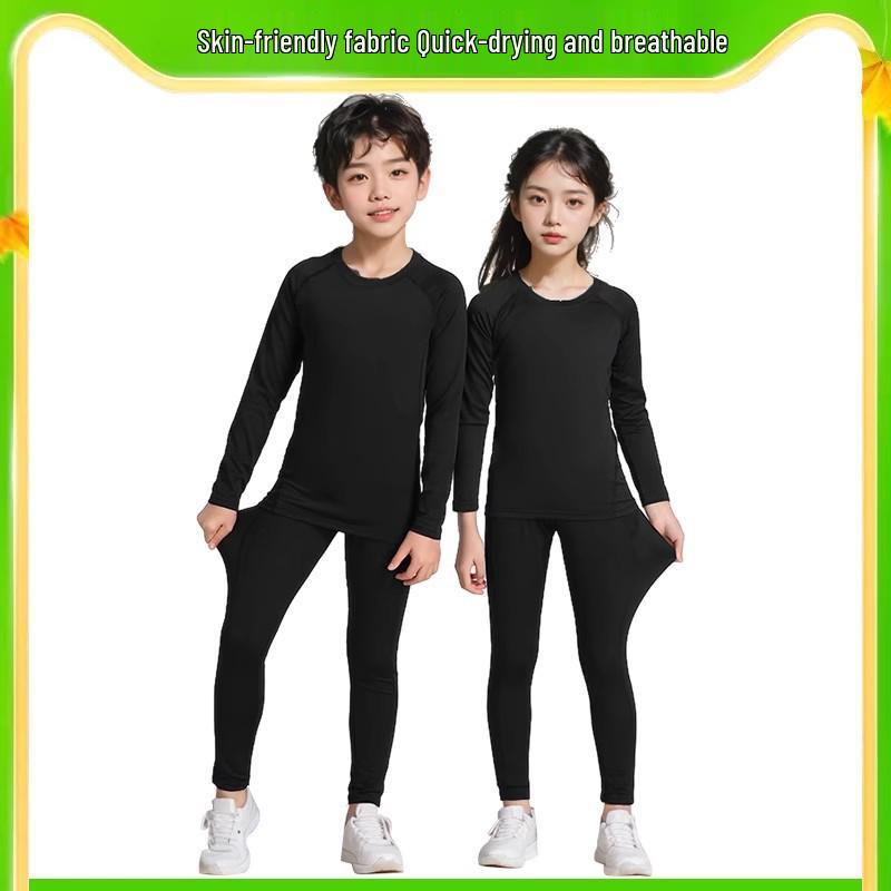Boys' Quick-Dry Running Tights & Fitness Base Layer Set for Autumn/Winter