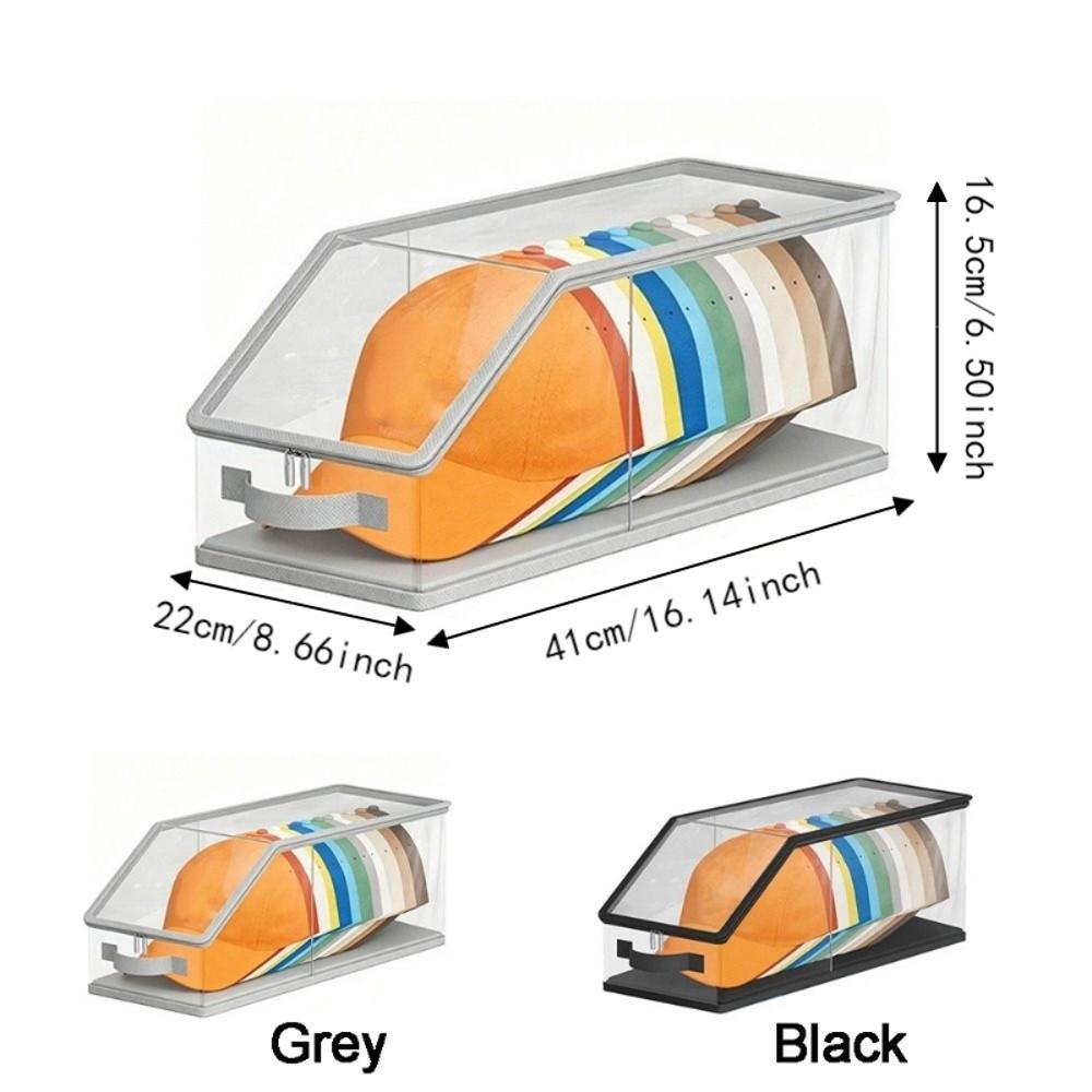 Scatola porta cappelli da baseball trasparente e pratica, contiene 12 cappelli, impilabile, antipolvere, organizer pieghevole per berretti, camera da letto