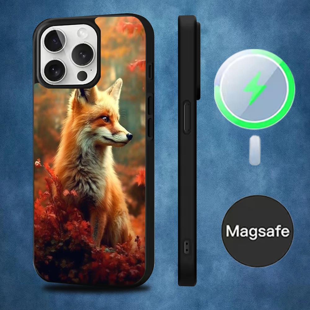 Cute Animal Fox Phone Case For iPhone 16,15,14,13,12,11,Pro,Max,Plus,Mini,Magsafe,Magnetic Wireless Charging Case