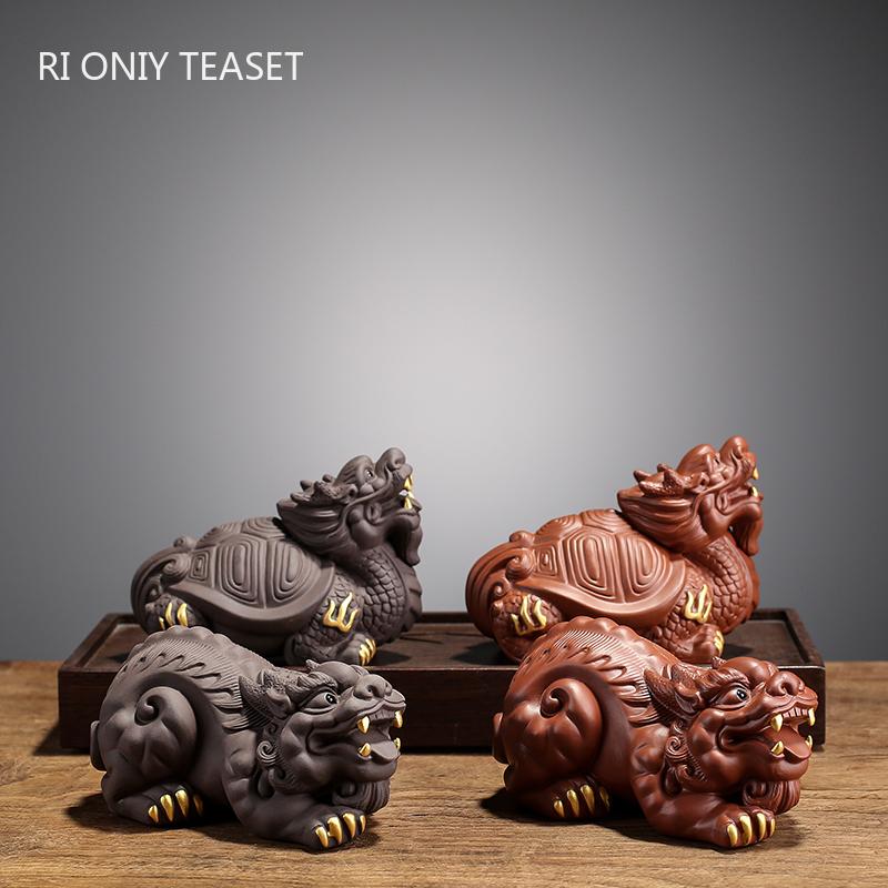 

Творческий Фиолетовый Глиняный Чайный питомец Бутик Дракон Черепаха Статуэтка Украшения Ручной Работы Скульптура Ремесла Домашняя Чайная Посуда Украшения Искусство