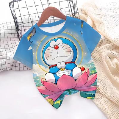 Summer Doraemon 3D Printe Children's Tops Teenagers From T-Shirts For Boys Girls Kids Clothes Short Sleeve