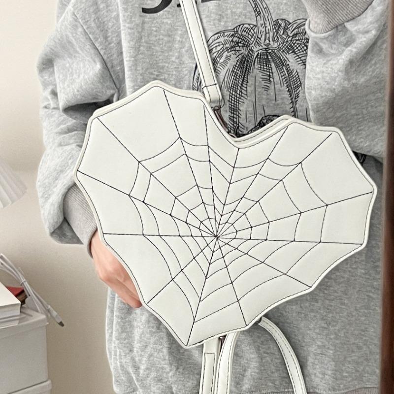 Street Wind Love Embroidery Thread Messenger Bag Personalized Spider Web Women's Bag Multi-functional Double Shoulder Messenger Bag