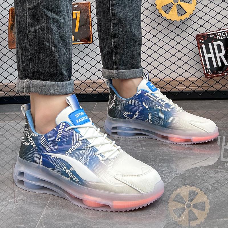 Casual Shoes Fashion Comfortable Walking Shoes Men's Spring and Autumn Lace-up Running Shoes Thick Soles