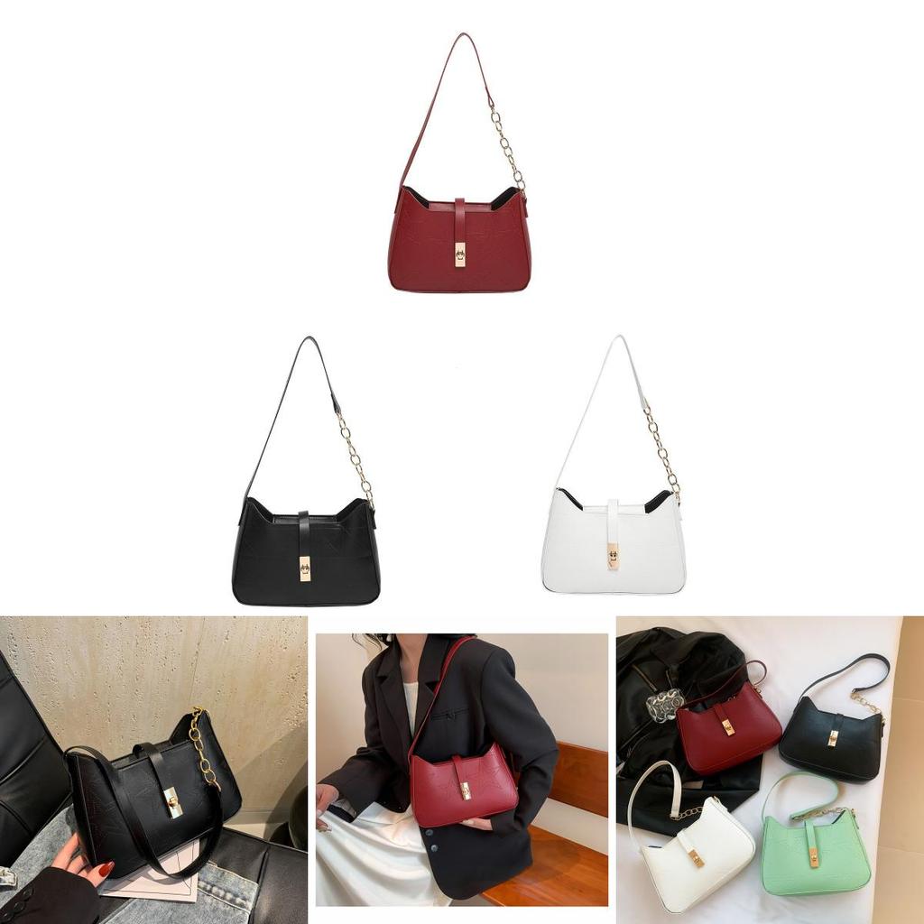 2024 Summer New Solid Color Simple Armpit Bag Street Style Pu Shoulder Bag