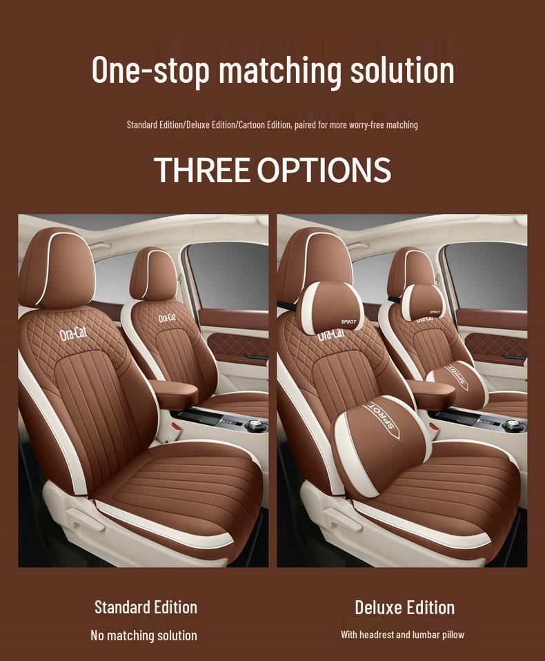 2022 ORA Good Cat Cartoon Car Seat Cover: Full Coverage, One-Piece Design