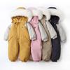 Kids One Piece Snowsuit Grils Boys Snowsuits Colorful Ski Suits Winter Hooded Romper Jumpsuits Toddler Outdoor Jacket Coat Children Snow Suits Outfits