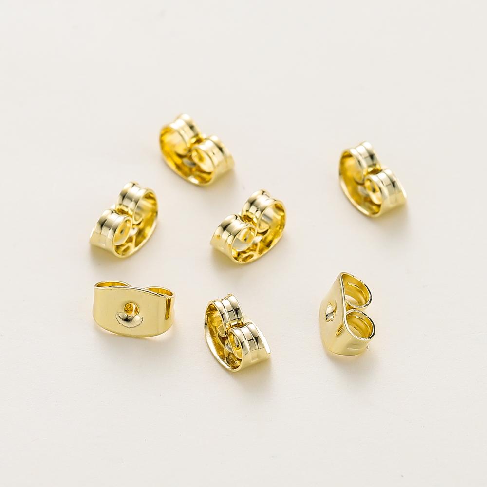 50pcs 14K/18K Gold Plated Small Size Earing Back Stopper Butterfly Earing  Plug For  DIY Jewelry Making Earing Pendant Finding