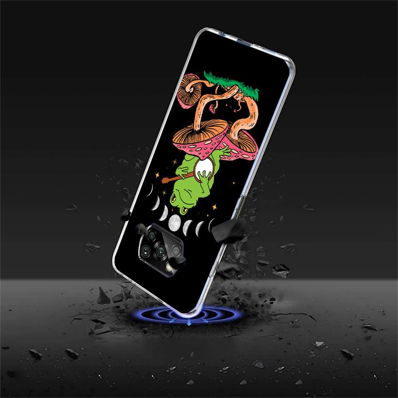 Cottagecore Frog Mushroom Kawaii Phone Case For Xiaomi Poco X7 X6 X5 Pro F7 Ultra Redmi 15C 15 13C 13 12C 12 10 10A 10C 9 9A 9C