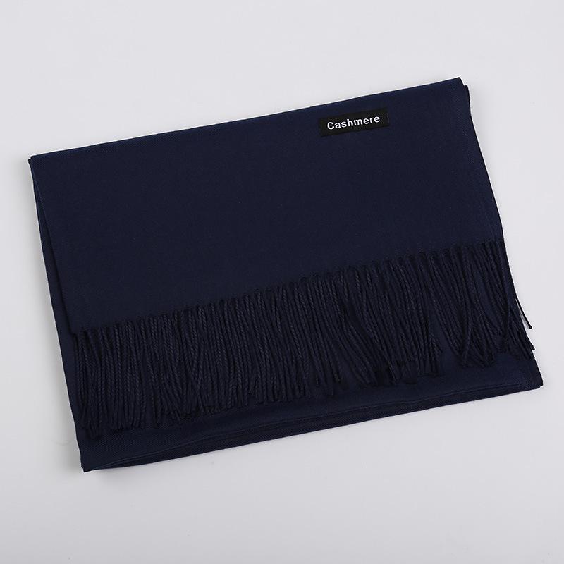 Solid Color Cashmere Scarf Women'S Autumn And Winter Explosion 220G Classic Light Board Monochrome Tassel Versatile Warm Shawl Gift