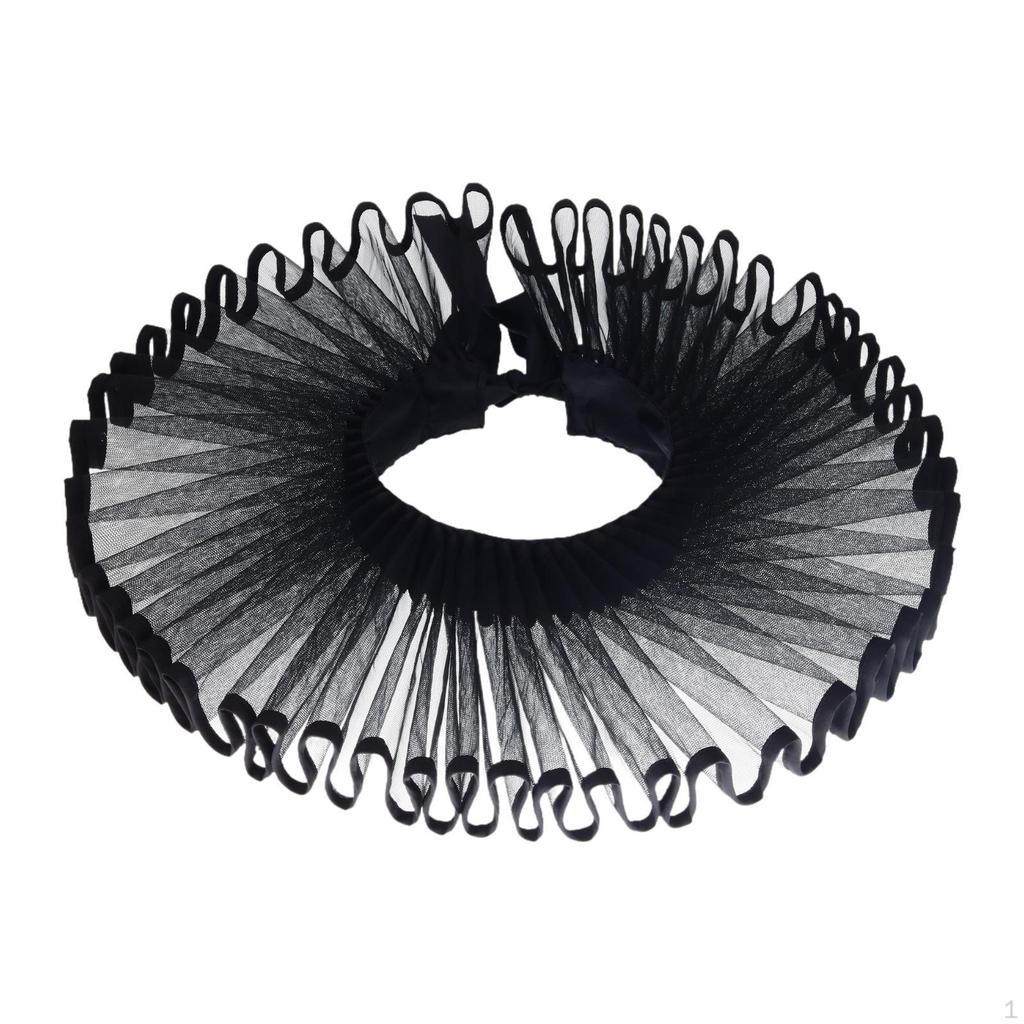 Comfortable Ruffled Elizabethan Clown Collar for Medieval Halloween