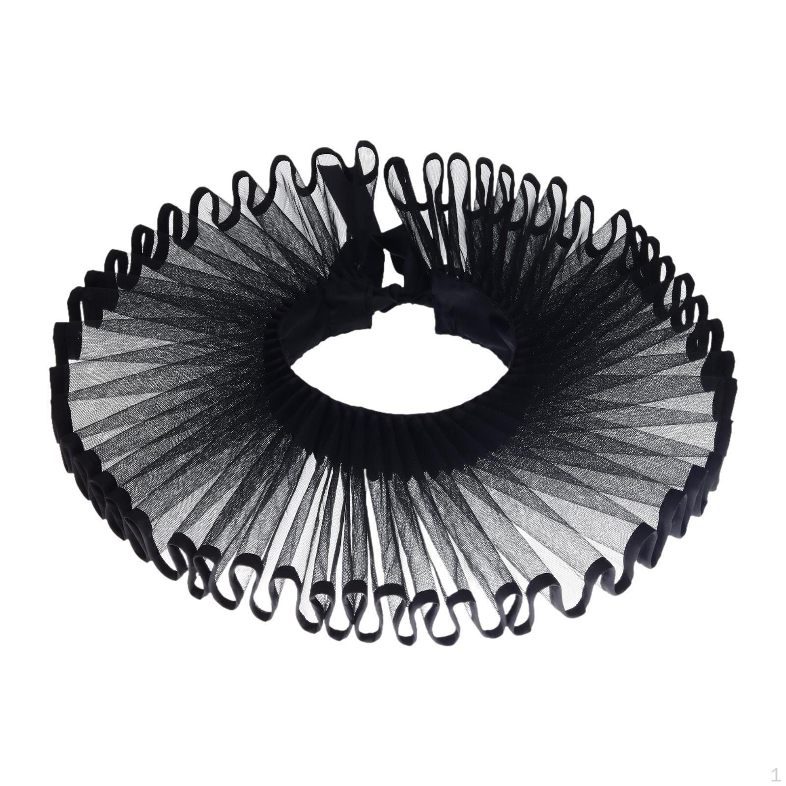 

Comfortable Ruffled Elizabethan Clown Collar for Medieval Halloween чёрный