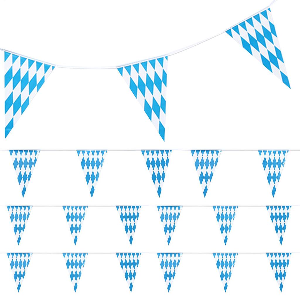 Oktoberfest flag blue and white checkered string flag Oktoberfest pennant decor hanging flag Oktoberfest colored flag Home Decor