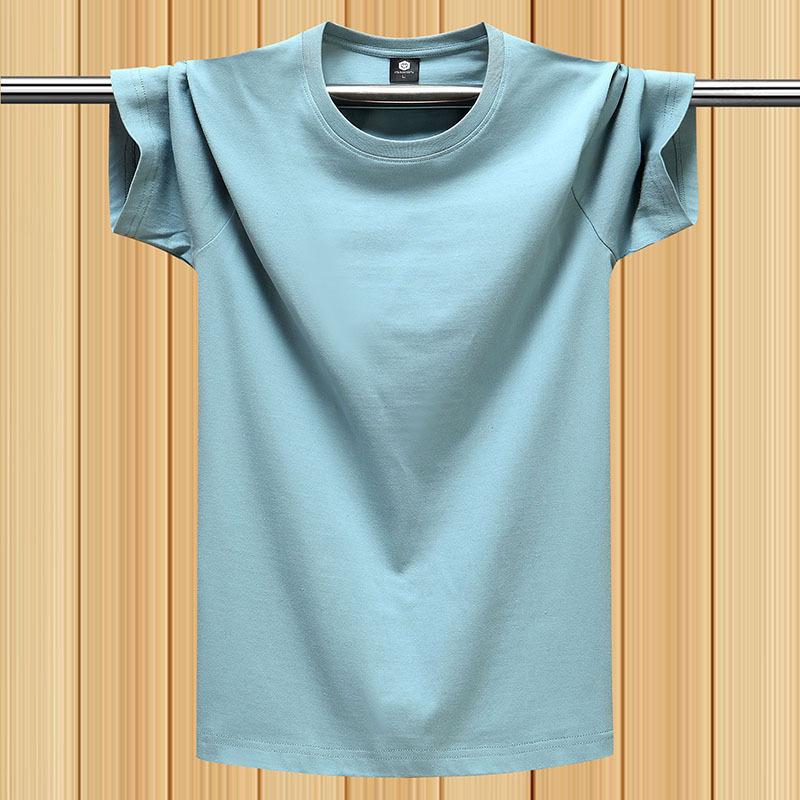 Yoghurt Zomer-T-shirt van 100% katoen voor heren � losse pasvorm, ademend effen gekleurd T-shirt voor buitensporten en fitnessoefeningen S