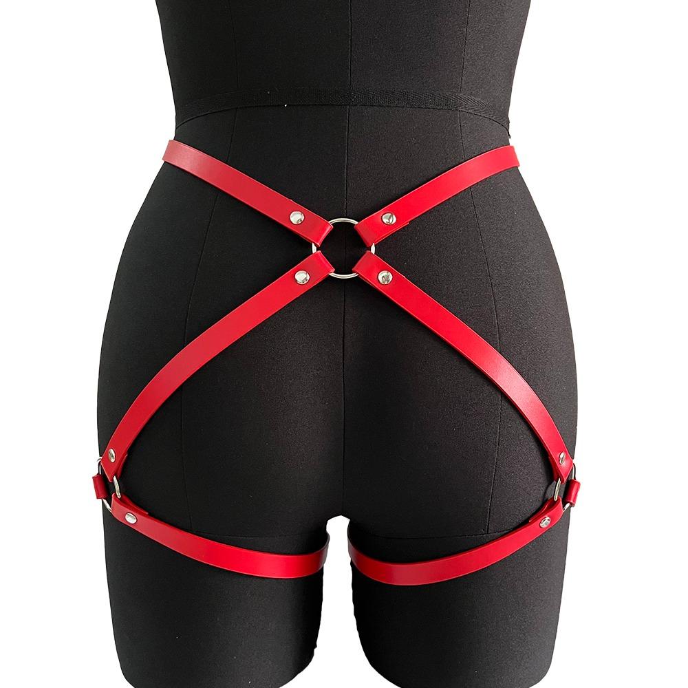 Women Fashion Sexy Belt Pu Leather Gothic Harness Belts Street Style Exotic Holiday Carnival Party Accessories