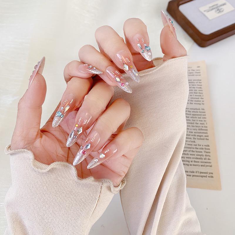2026 Student Cute Puppy Detachable Handmade Short White Nail Tips