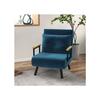 Canapé-lit - HOMCOM - Fauteuil relax - Velours bleu - Dossier réglable - 1 place
