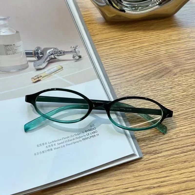 10Pairs Vintage Small Oval Glasses Girls Y2K Style Red Green Frame Glass Eyewear Decorative Outdoor Anti-blue Eyeglasses Gifts