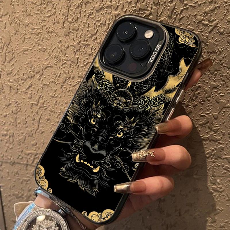 Cool dragon totem Phone case iPhone 15 Pro Max 11 12 13 16 14 Plus Silicone Shockproof Case Lens protector shell