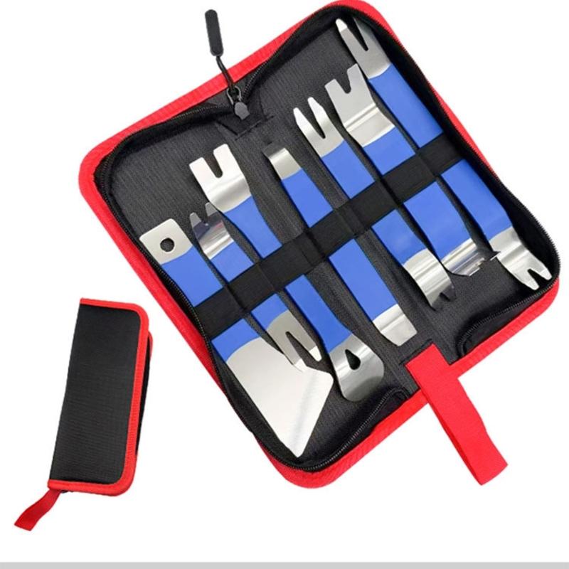 Steel Automotive Trim Removal Tool Ergonomic Grip Car Interior Pry for Safe Radio Dashes & Interior Accessories Remova