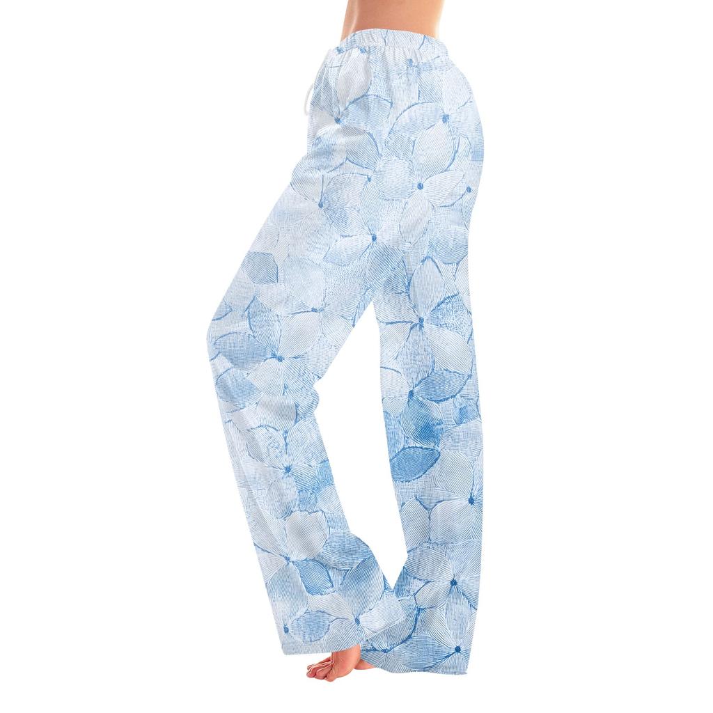 Pantaloni da pigiama da donna, da notte, casual, con coulisse, elastici in vita, comodi, dritti, yoga, larghi