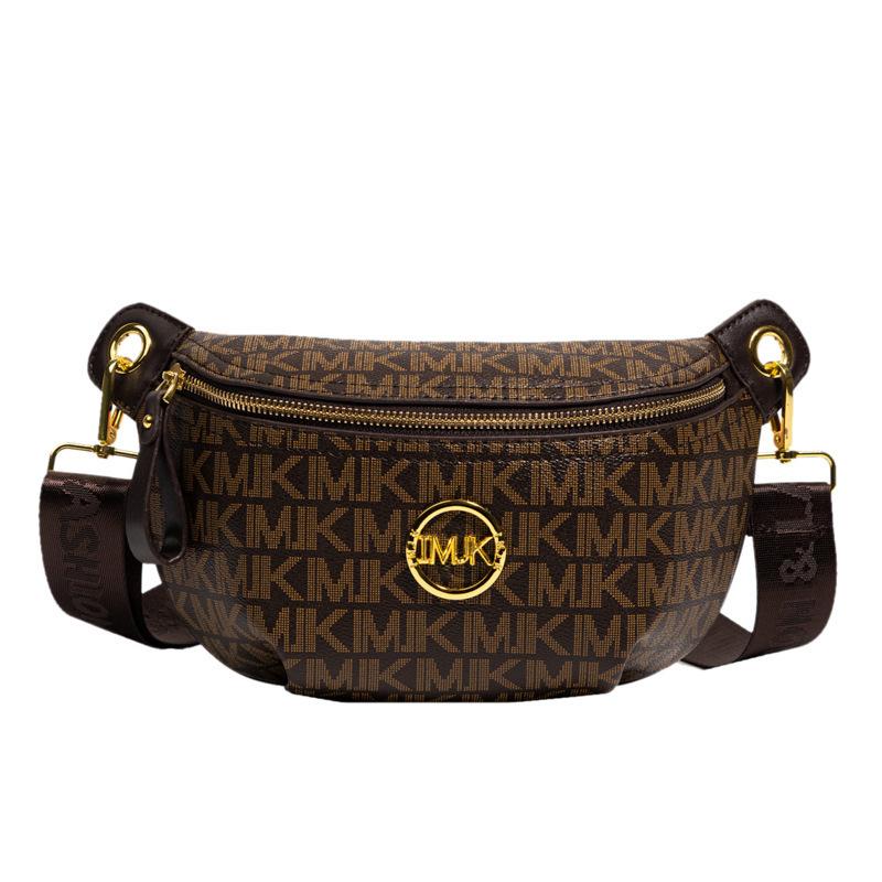 Brand bag women's new fashion texture retro printing women's breast bag versatile shoulder messenger bag