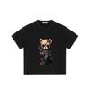 Cute Bear Soldier Graphic T-Shirt Black Animal Warrior Print for Casual Wear and Gaming Fans