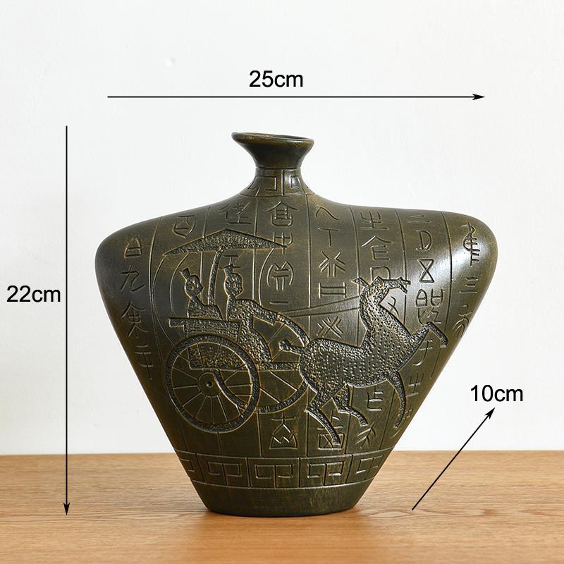 Vintage Yunnan Ethnic Minority Ceramic Vase Ornaments Crafts Home Room Table Decoration Study Office Desk Furnishing Accessories