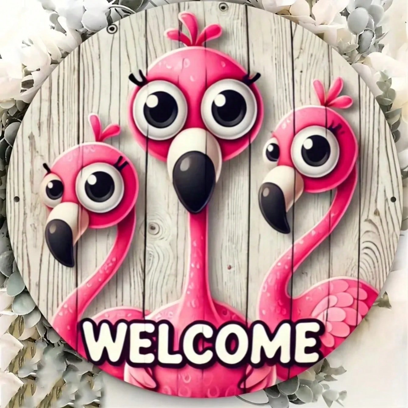 

Wall Art Metal Flamingo Sign Home Outdoor Decor Modern Aluminum 2D різнокольоровий