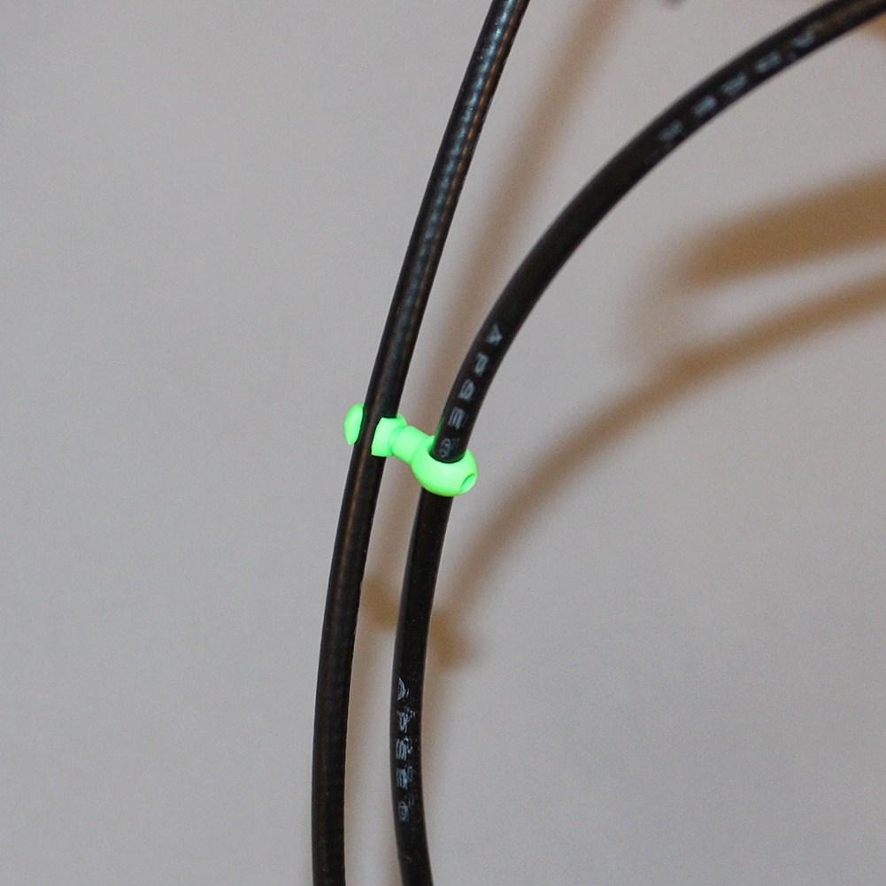 10PCS Cycling Bike S Clips Clamp Brake Cable Gear Housing Guides(Green)