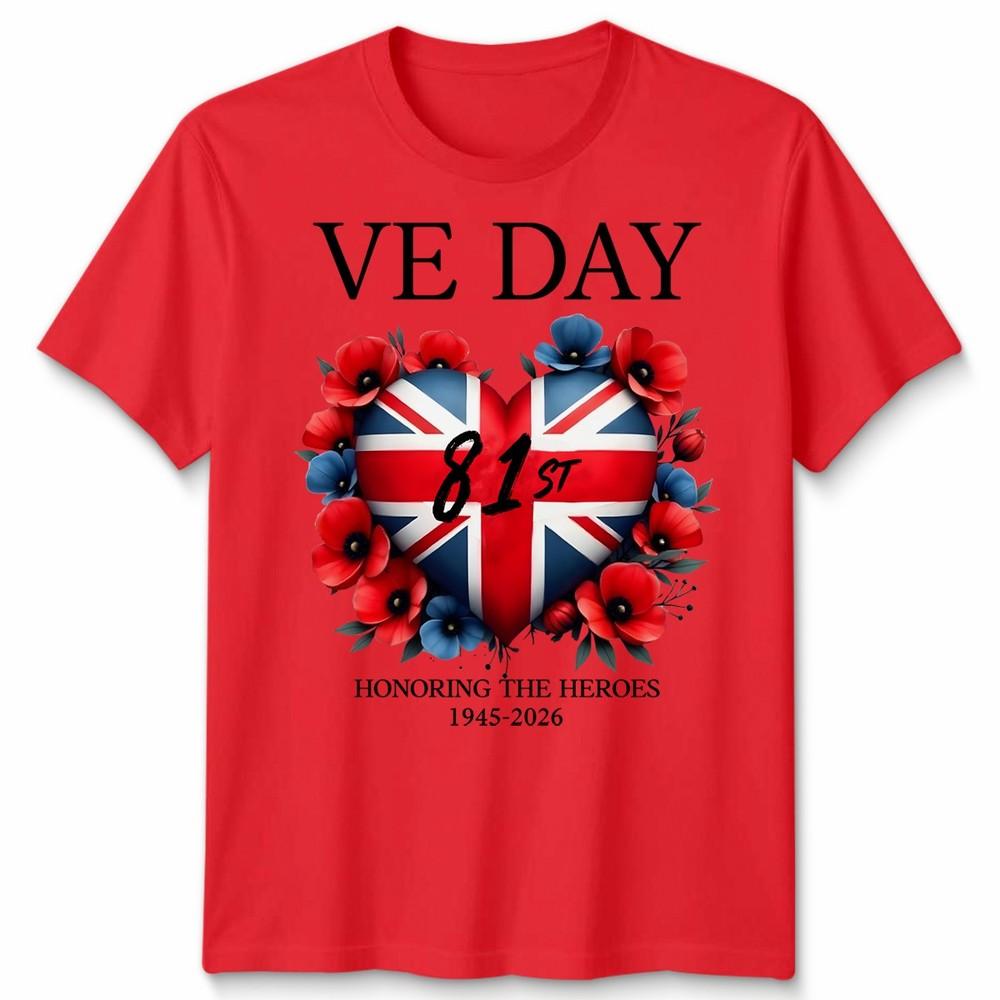 VE Day 81st Anniversary TShirt UK Union Jack WWII Remembrance 1945 2026 2 S