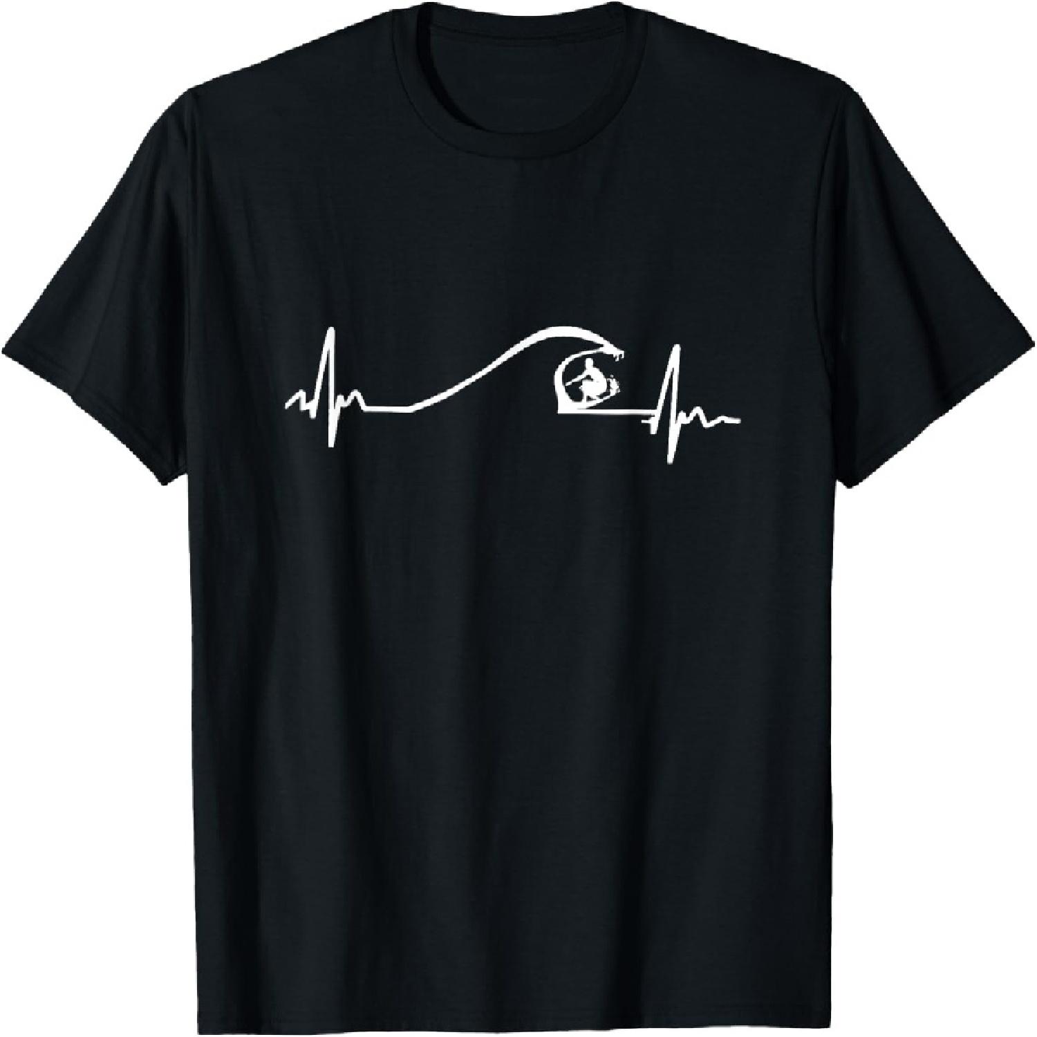 Surfer Surfing Wave Heartbeat T shirt Gifts T-Shirt S