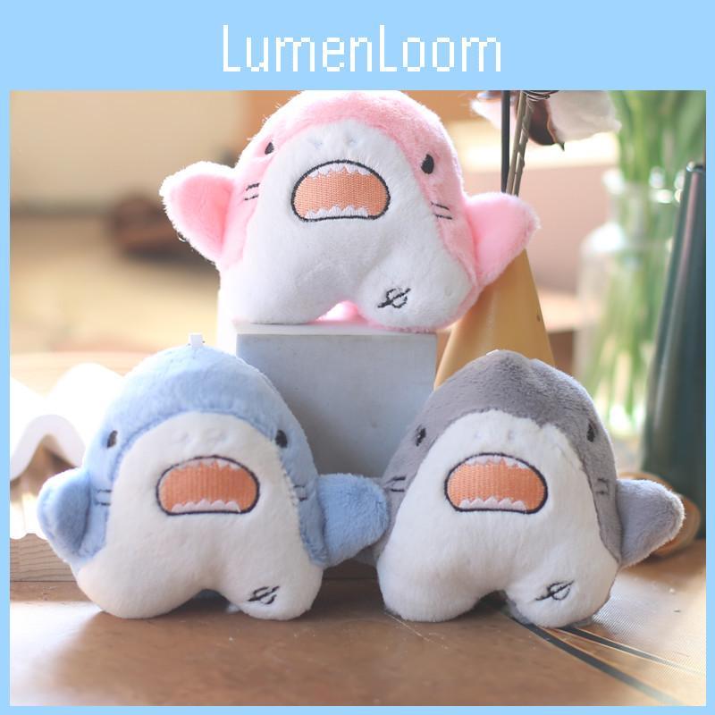 Cozy Pp Cotton Filled Shark Plush Keychain Lovely Marine Animal Bag Ornament