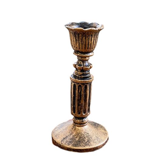 Vintage Candlestick Holder Retro Taper Candle Holder Nostalgic Floral Resin Candle Stand for Wedding Anniversary Table Centerpiece Fireplace Home