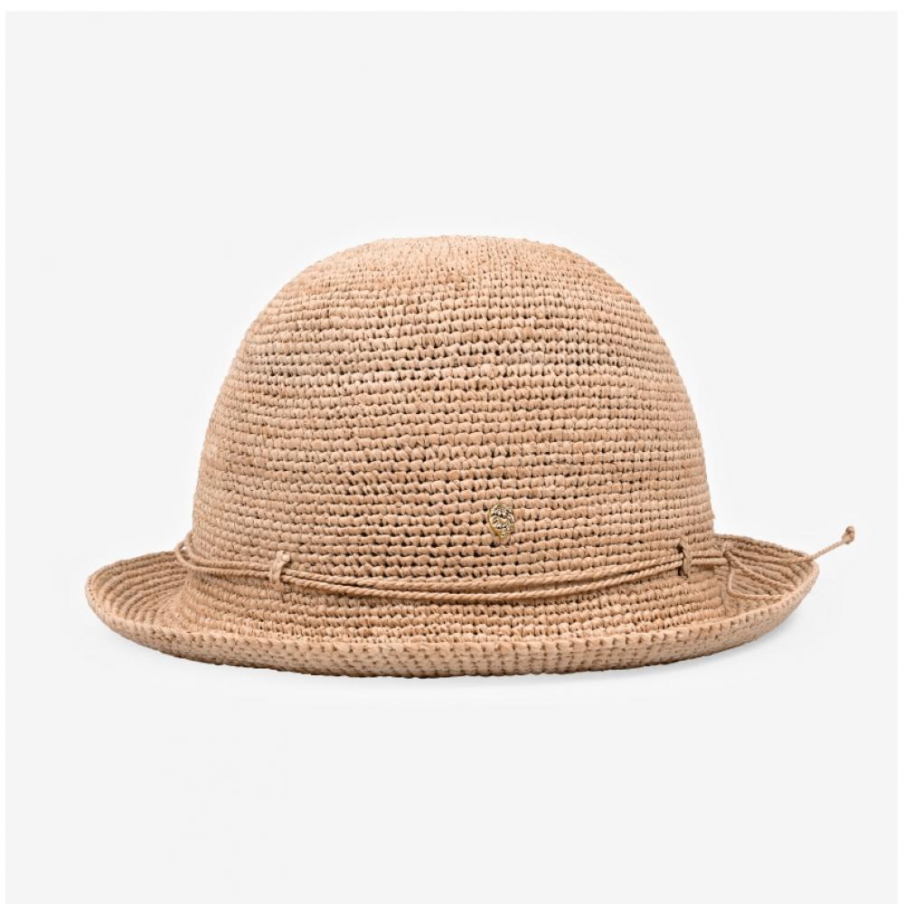 Helen Kaminsky Hat50136 Na Villa 6 Natural Metal Logo Cloche Bucket Hat