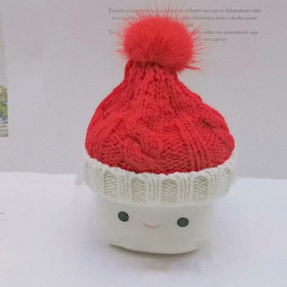 

Кукольная шерстяная шляпа для кукольного домика миниатюра 17см Labubu шляпа в тон каваи милые кукольные аксессуары детские игрушки для девочек красный