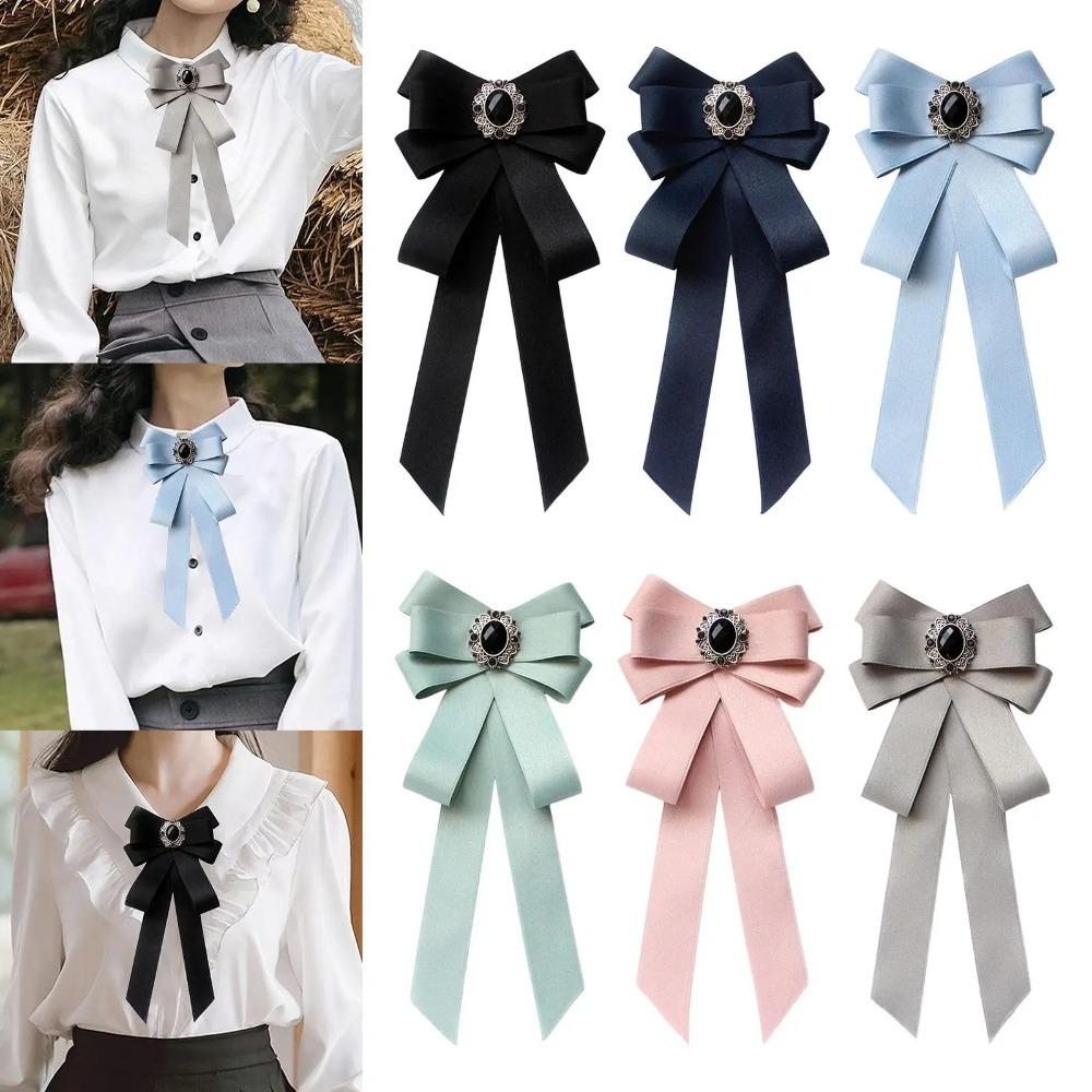 Fashion Ribbon Butterfly Knot Tie Alloy Adjustable Rhinestone Bow Tie Rhinestone Decoration Shirt Bow Tie Gift