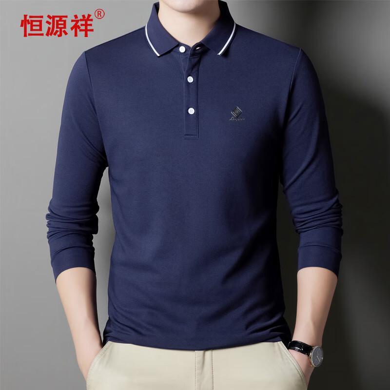 

Hengyuanxiang Men s Spring/Autumn Long-Sleeve Polo T-shirt 180/96A