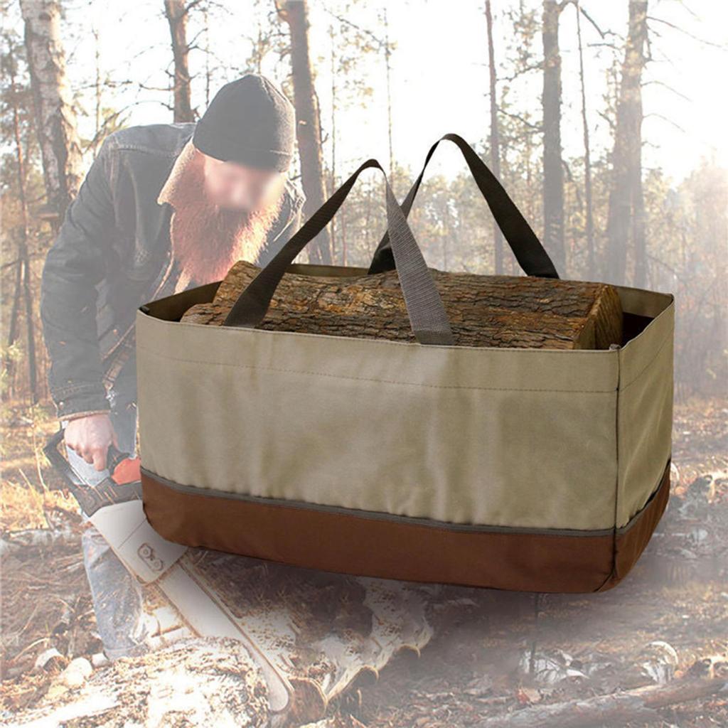 Heavy-Duty Firewood Carrier Bag - Large Capacity Log Transporter with Sturdy Handles, Durable Oxford cloth Material