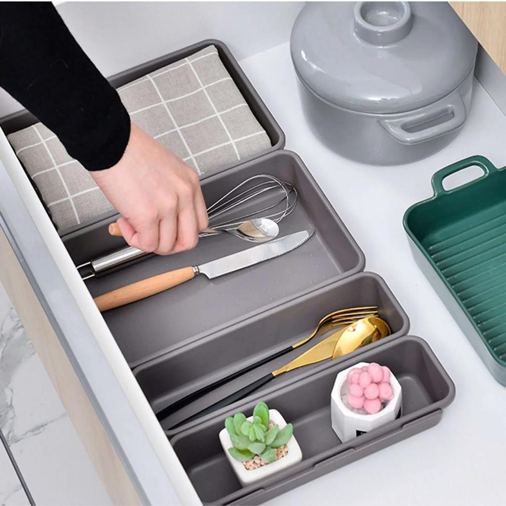 8 teile/satz Einstellbare Schublade Organizer Box Tabletts Make-Up Kosmetik Kleinigkeiten Teiler Halter Küche Badezimmer Schrank Schmuck Box