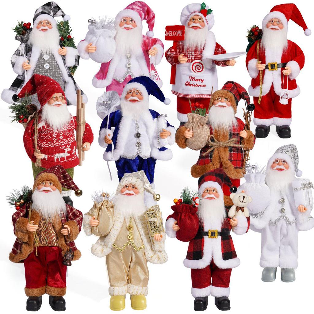 Muñeco de Papá Noel de pie de 12" | Decoración y Regalo de Navidad
