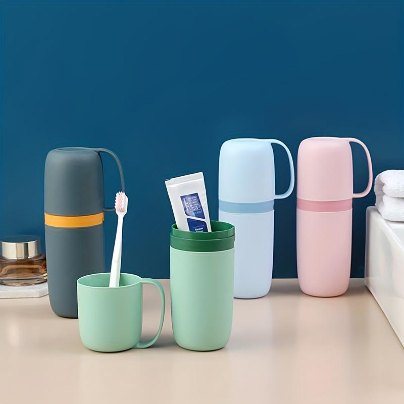 1pc Compact Travel Toothbrush Storage Box - Portable Storage Box with Toothpaste Container, Mouthwash Cup, and Sanitary Design