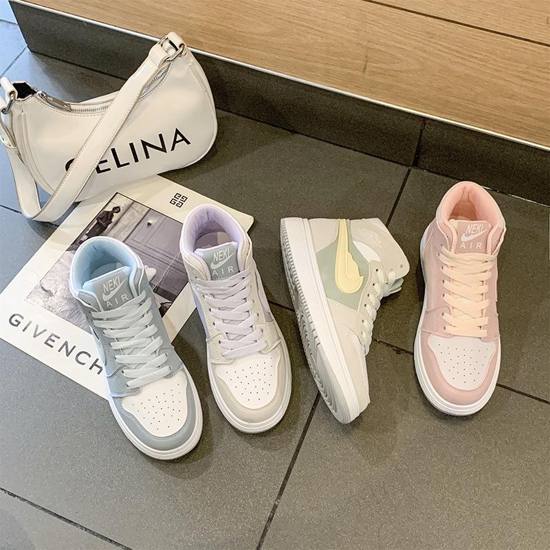 2024 Autumn Women's High-Top Canvas Fashion Shoes - Air Force 1 Style, Casual White Sneakers