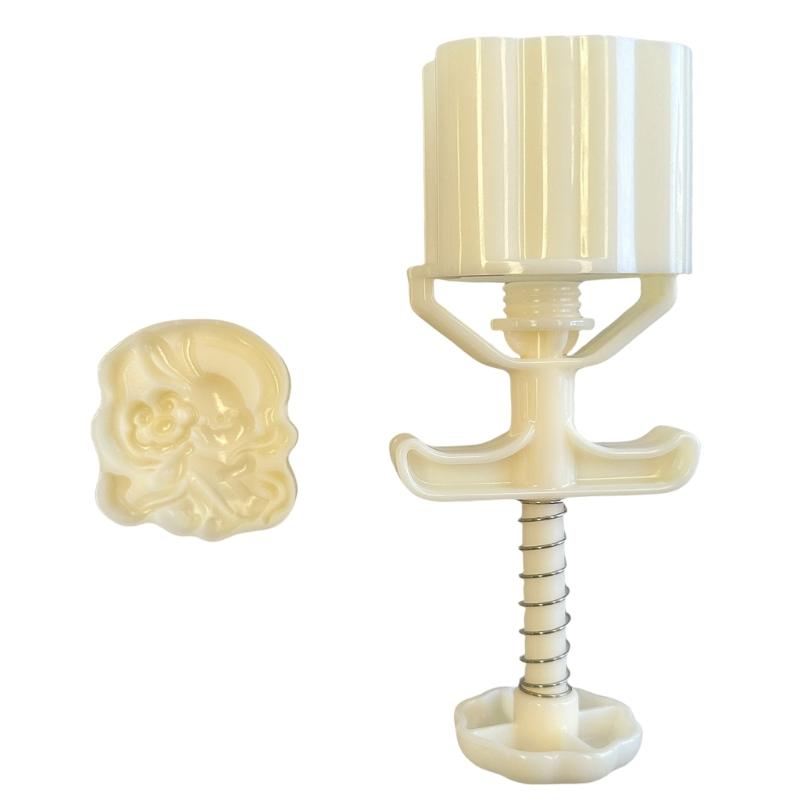 

Functional Mooncakes Stamp Mould Elegant Rabbits Embossed Mooncakes Mould Beautiful Hand Press Pastries Stamp 1