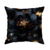 Black Flowers Cushion Pillowcase Printed Polyester 45X45Cm Throw Pillowcover Decorative Sofa Cushion Pillowslip Home Decor