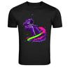 Astronaut Surft Neon Weltraumwelle Grafik T-Shirt