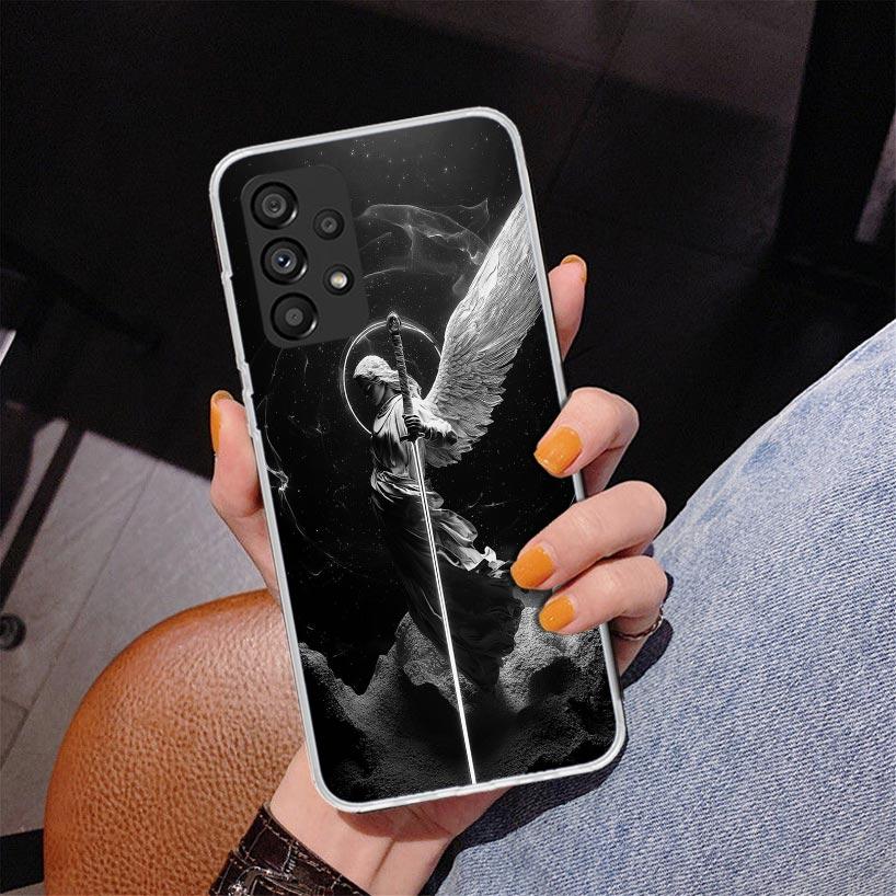 Archangel Michael Phone Case For Samsung Galaxy A52 A32 A22 A12 A51 A31 A50S A30S A20S A10S Note 20 Ultra 10 Plus S10 A72 A71 Ga